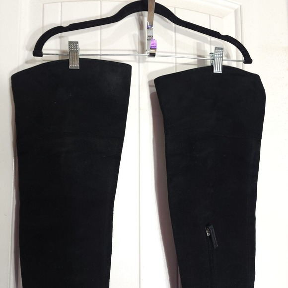 Giuseppe Zanotti Womens Boots OTK Black Suede Leather Thigh High Heel Shoe 40 10 - Picture 3 of 15